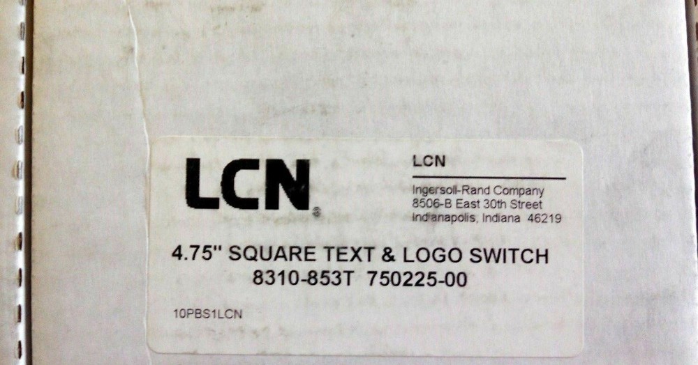 LOCKSMITH LCN 8310-853T Push Plate Actuator, SQUARE 4.75" SYSTEMS INTERGRATOR