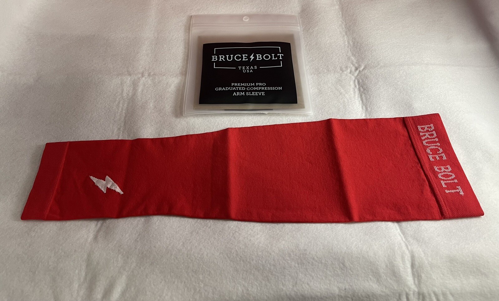Bruce Bolt- RED- Baseball Arm Sleeve- Size: Adult  (LG/XL) Older 2022 Version⚡️