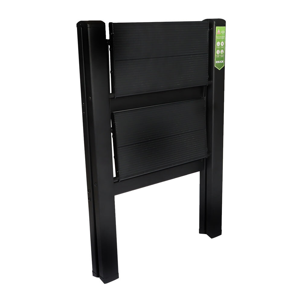 2 Step Black Portable Ladder Folding Safety Non Slip Small Stool Ladders