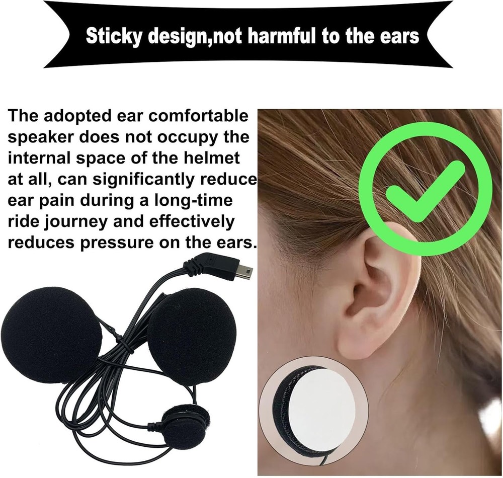 Lightweight 10-Pin Motorcycle Intercom Headset for Seamless Riding Communication
