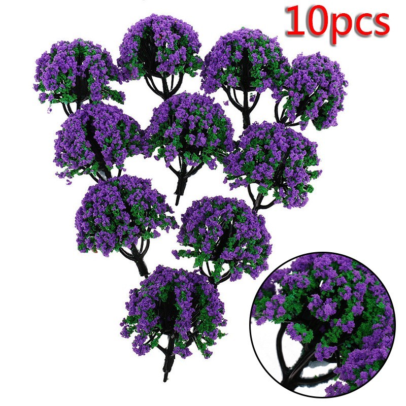 Plastic 10pcs 1: 150 Scale Model Trees Train Railway DIY Park Scenery Protable