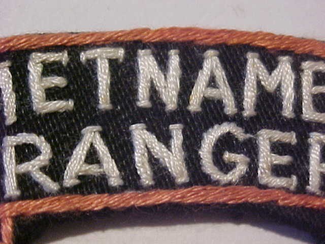 VIETNAM 5 TH RANGER RCN HAND EMBROIDERED TAB PATCH SCROLL ORIGINAL PATCH USED