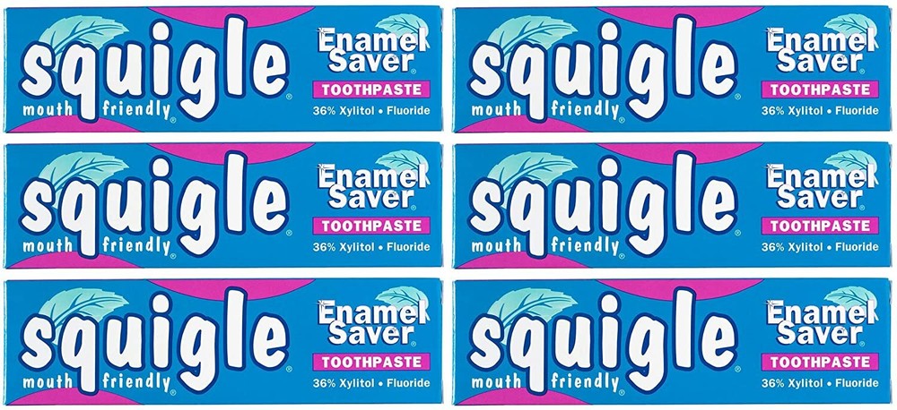 Squigle Toothpaste - Enamel Saver - Helps Prevent Canker Sores - 6 Pack