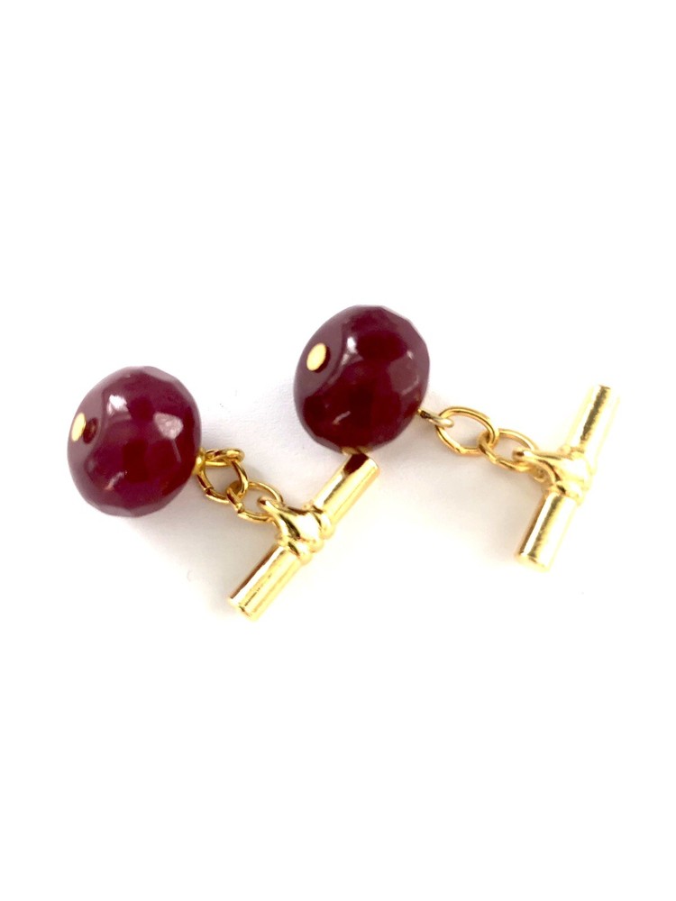 Ruby cufflinks chain link