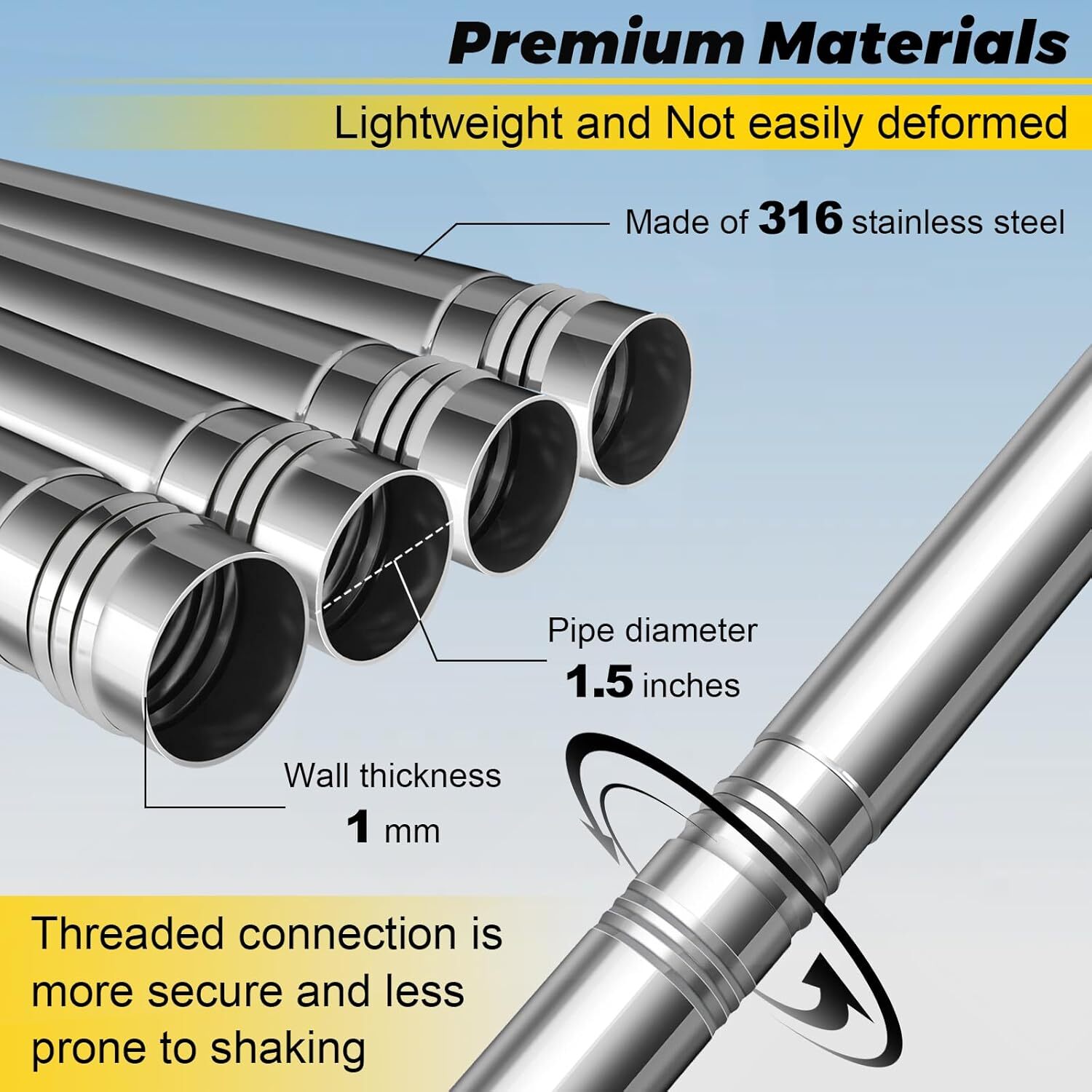 Starlink Mini Pole Mount, 8 Ft Starlink Mimi Mounting Kit with 4.5" Suction Feet