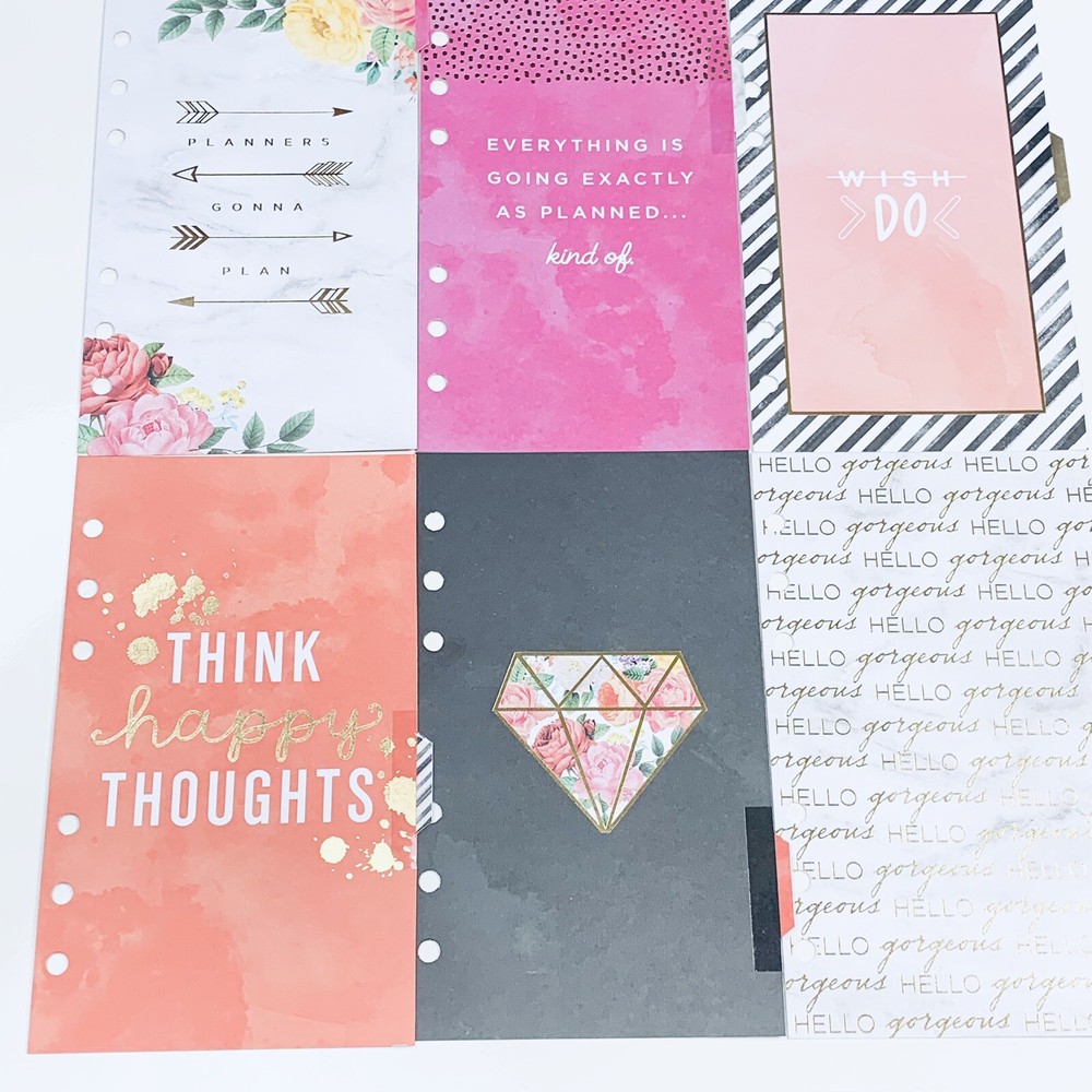 Personal Planner 6 Dashboards Inserts Flower set for journaling