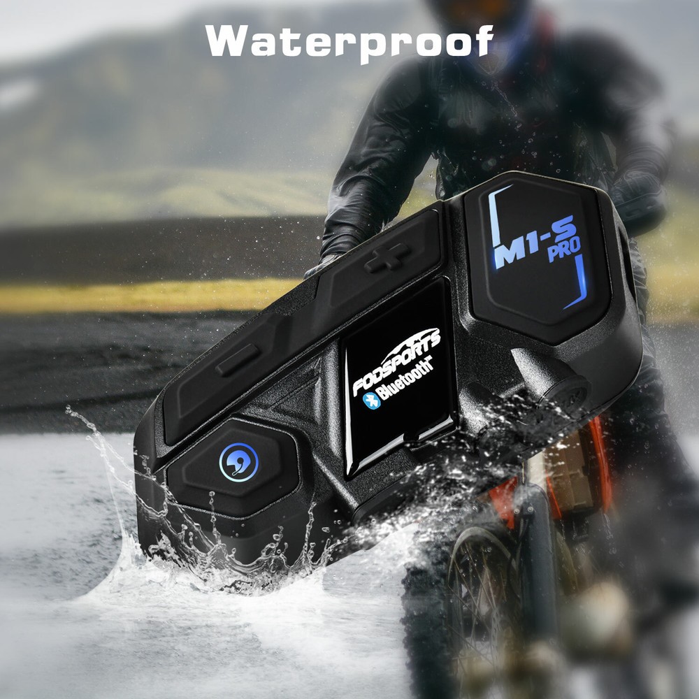 M1-S PRO Intercom Motorcycle Bluetooth Headset Helmet Interphone 8 Riders 2000M