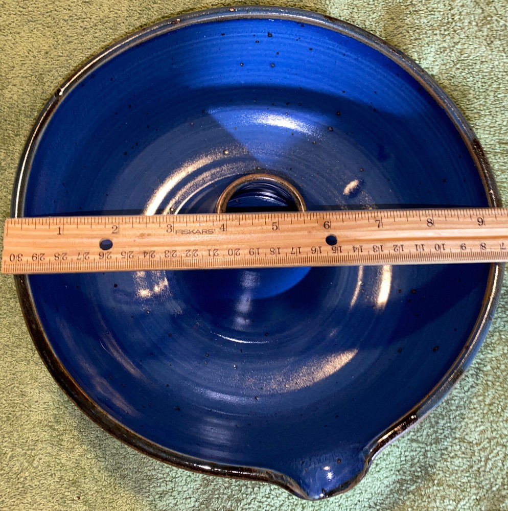 Blue Pottery Art Pottery Piece signed Bachmann