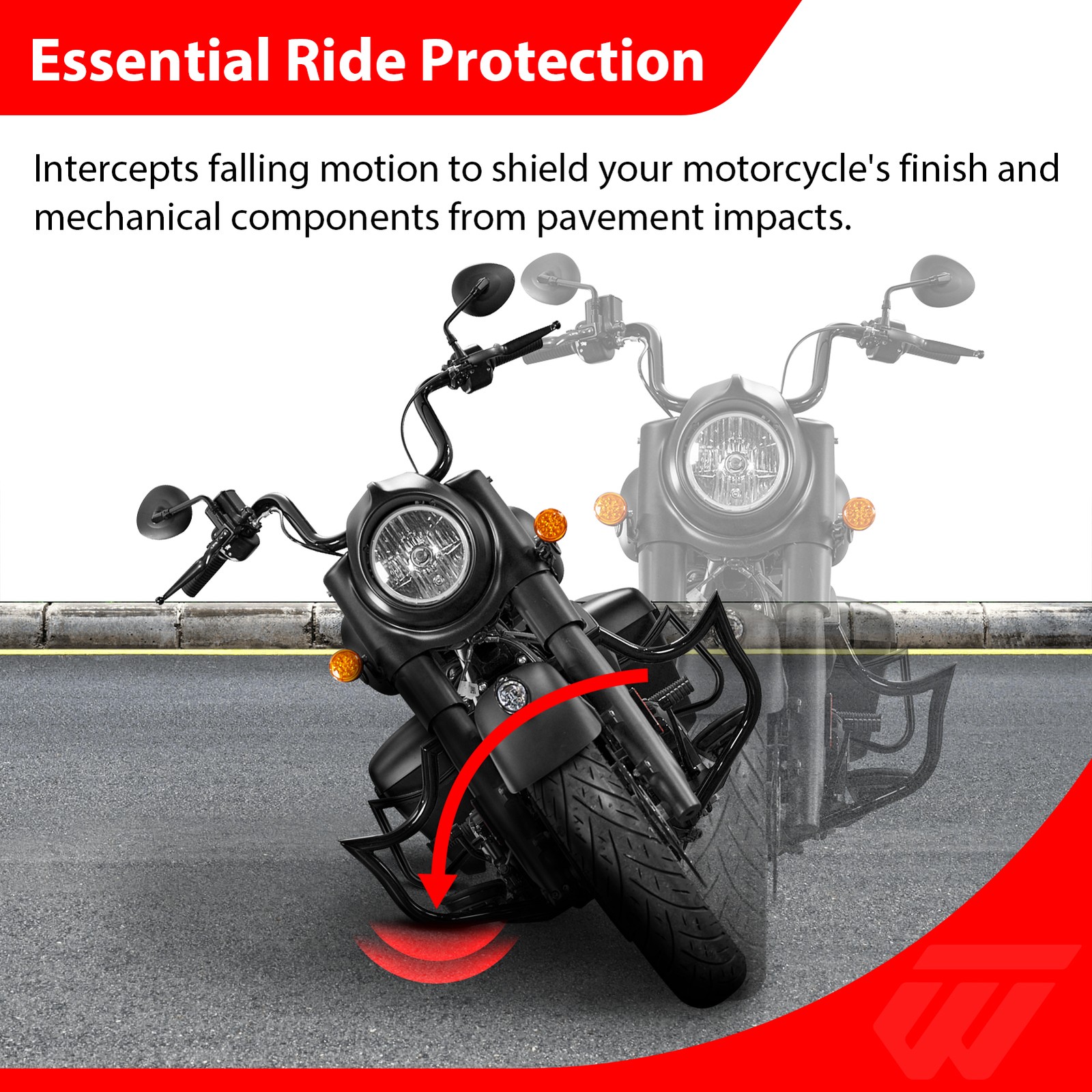 1.25" Fat Engine Saddlebag Guard For Indian Roadmaster Springfield Vintage 14-U