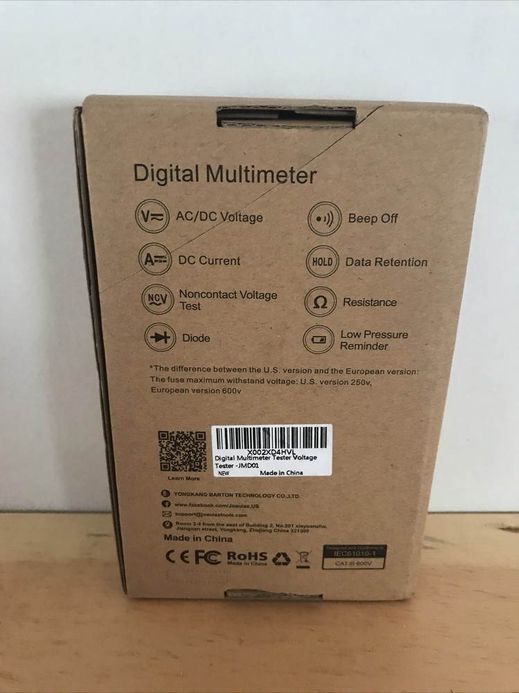 JOAUIAX Digital Multimeter Tester, 6000 Counts JMD01-US