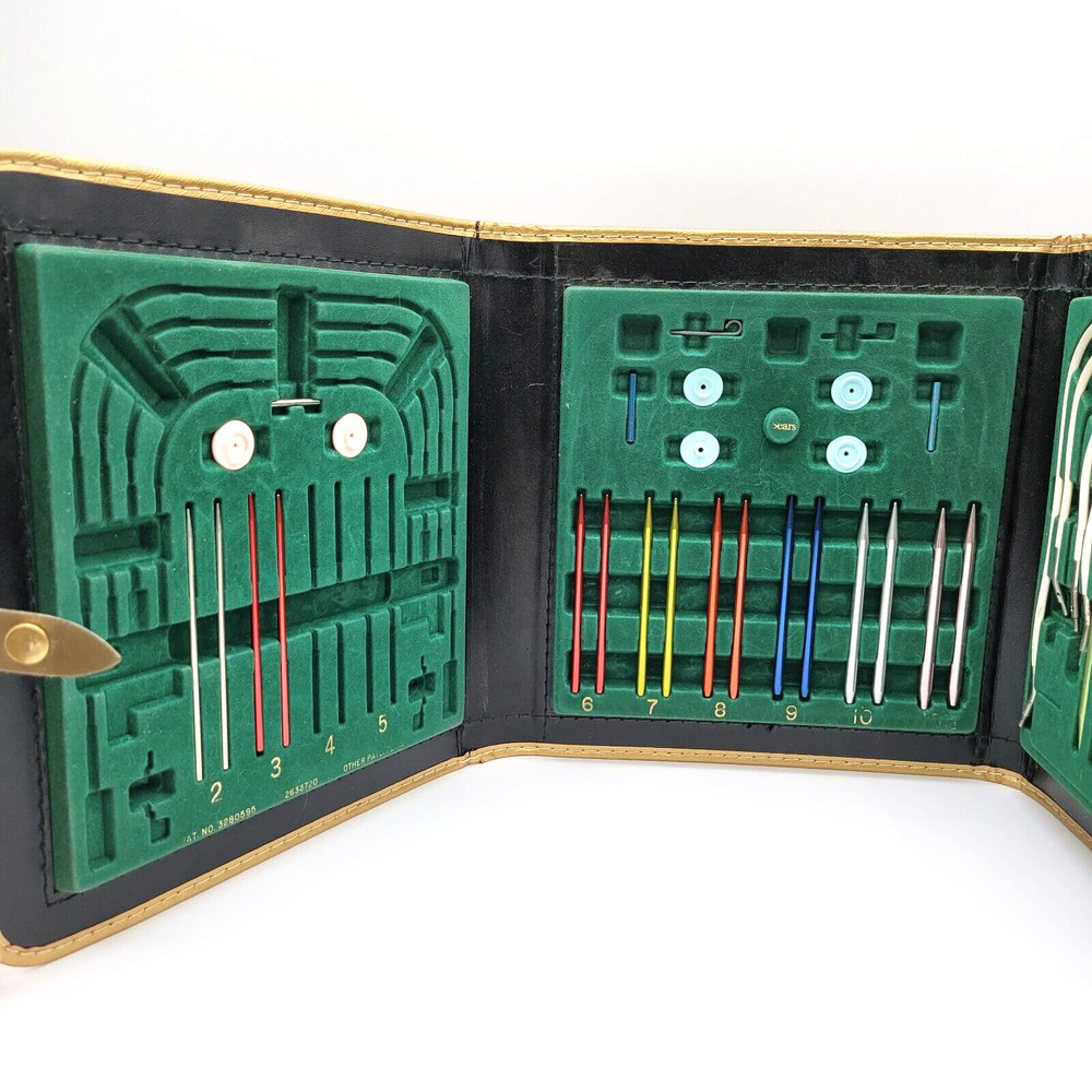 Vntg Sears Needlemaster Knitting Needle Kit Tri-Fold Case 1970's Pieces Missing