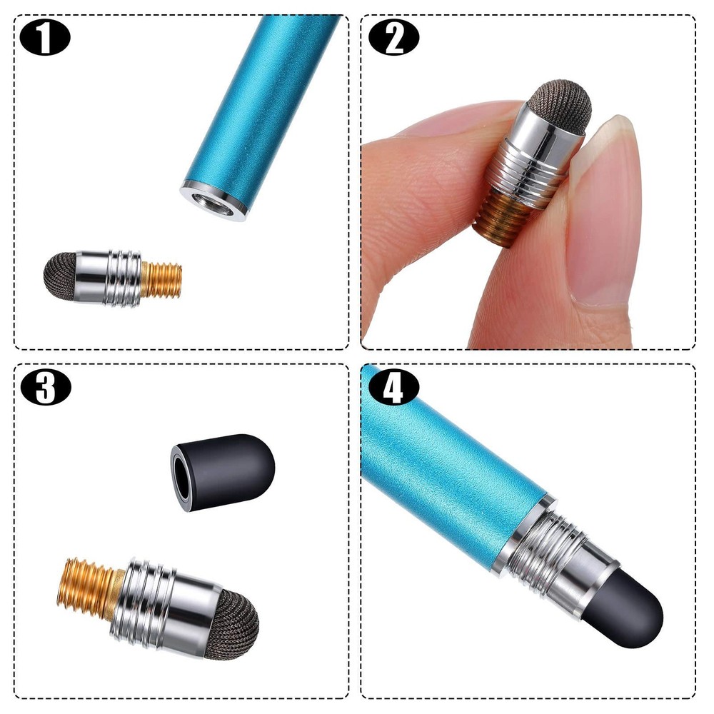 Zonon 30 Pieces Replacement Stylus Tips Conductive touch screen Pens Tips Cap...
