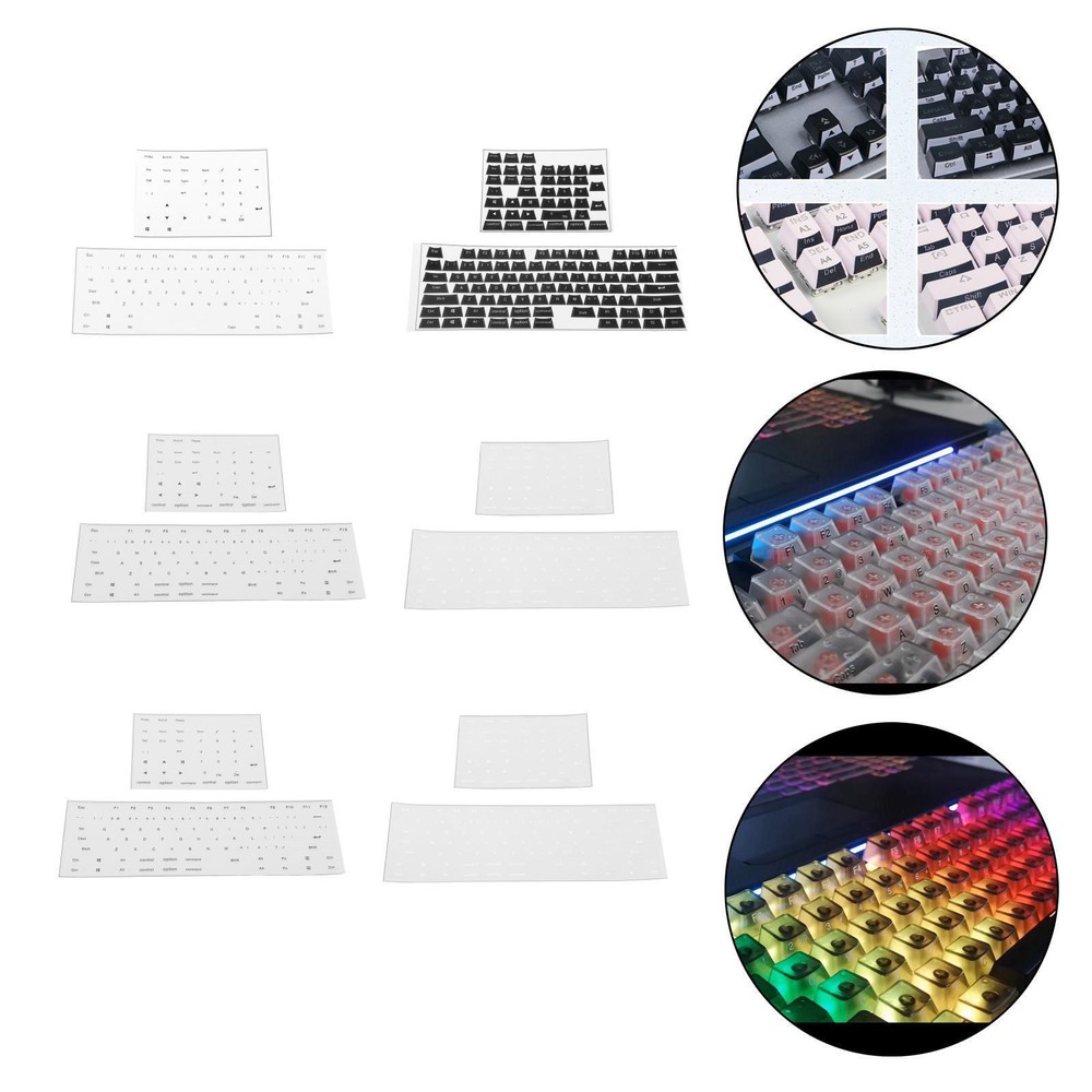 English Keyboard Side Stickers for DSA Height Mechanical Keycaps Computer
