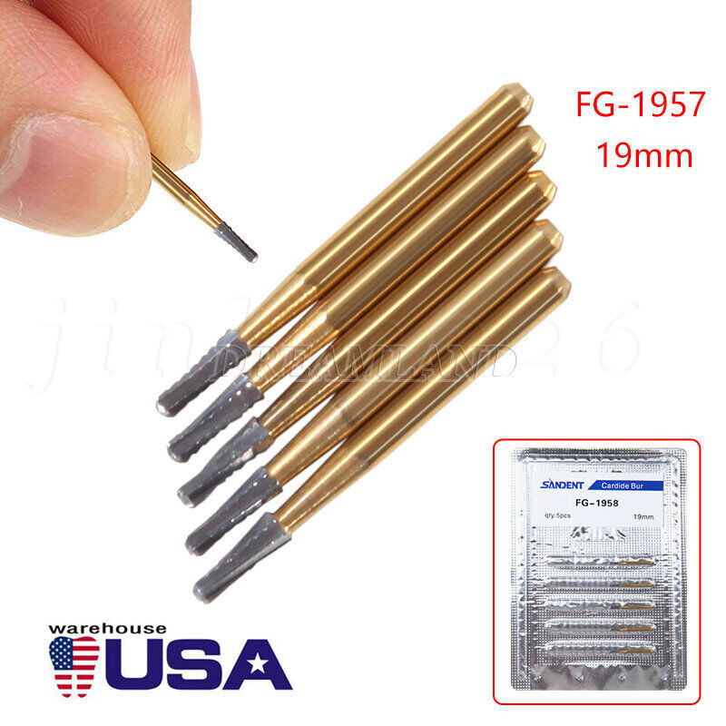 5/10Pcs Dental Carbide Trimming & Finishing Burs FG7404/7406/7408/7901/7902/7903