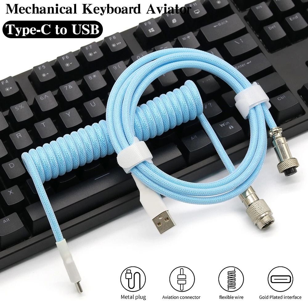 Keyboard Wire Keyboard Coiled Cable Type-C Usb Cable Mechanical Keyboard Cable
