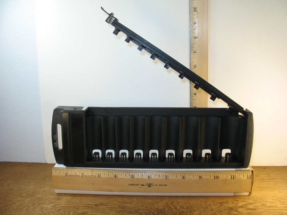 Empty Craftsman 9-Pc Standard Deep Socket Storage Rack (9)34558 - **NO TOOLS**