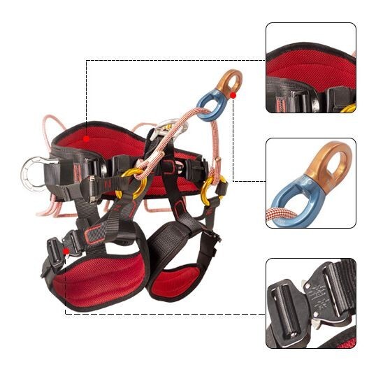 Climbing Half Body Harness Rope Arborist Saddle Tree Bridge Caving Rescue CE