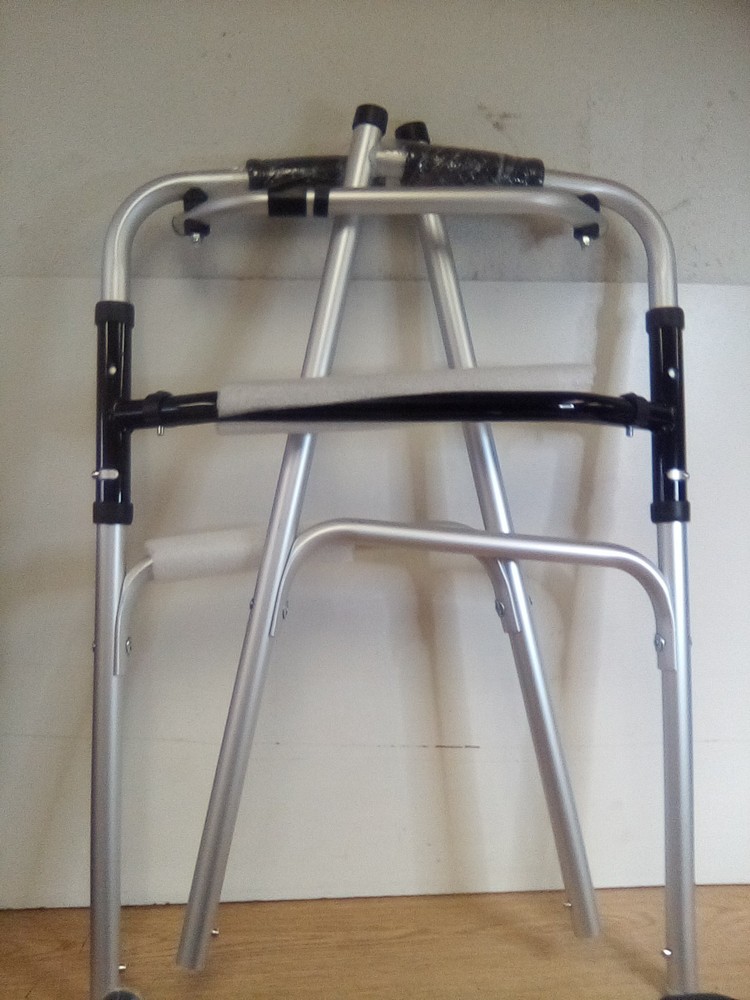 Foldable Standard Walker With Front Wheels And Armrest