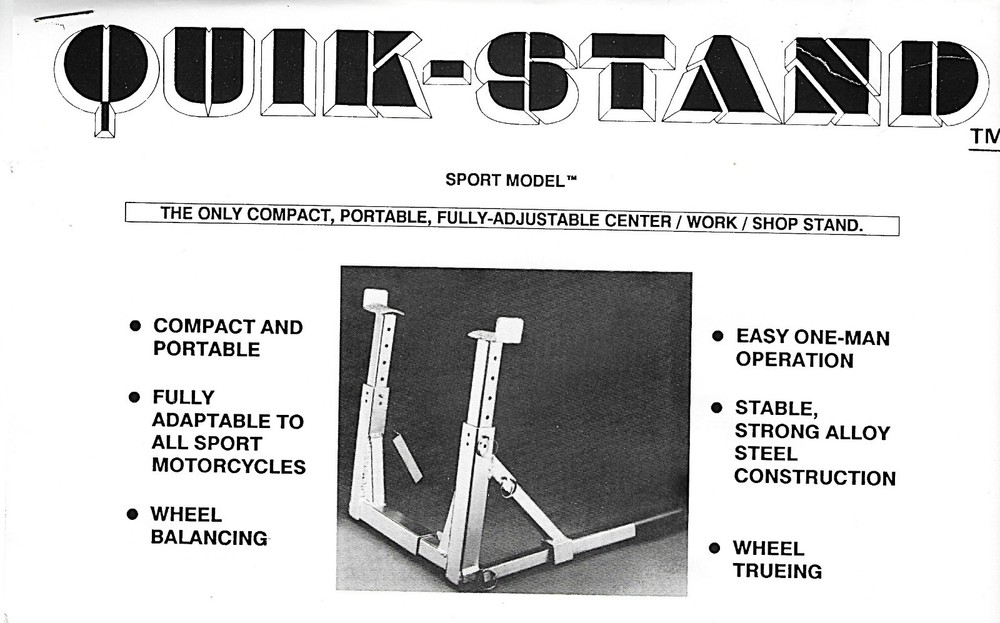 Quik-Stand Compact, Portable Adjustable Motorcycle Stand