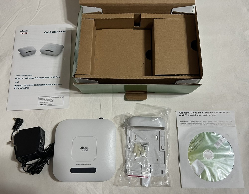 Cisco WAP121 Wireless-N Access Point with Single Point Setup 2.4GHz Open Box