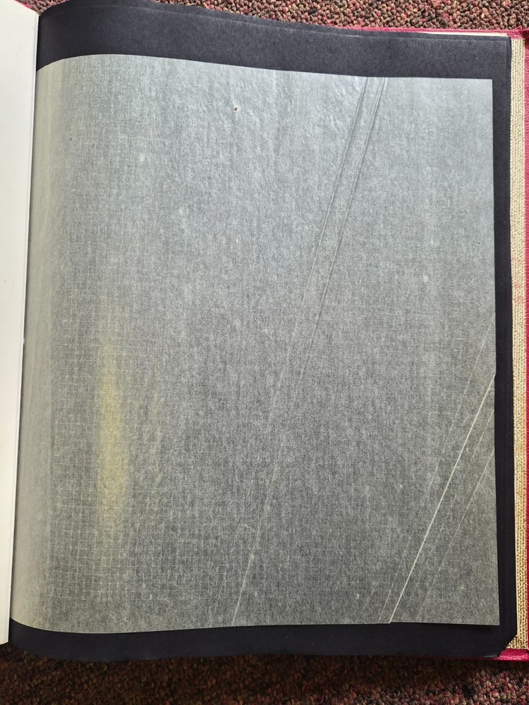 Vintage 1960's Red spring back Stamp Album with black leaves with interleaving