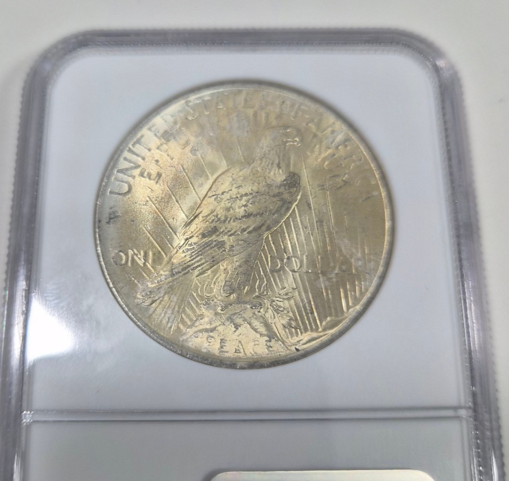 1922 Peace Silver Dollar Binion Hoard Collection NGC MS 63 Nice Color