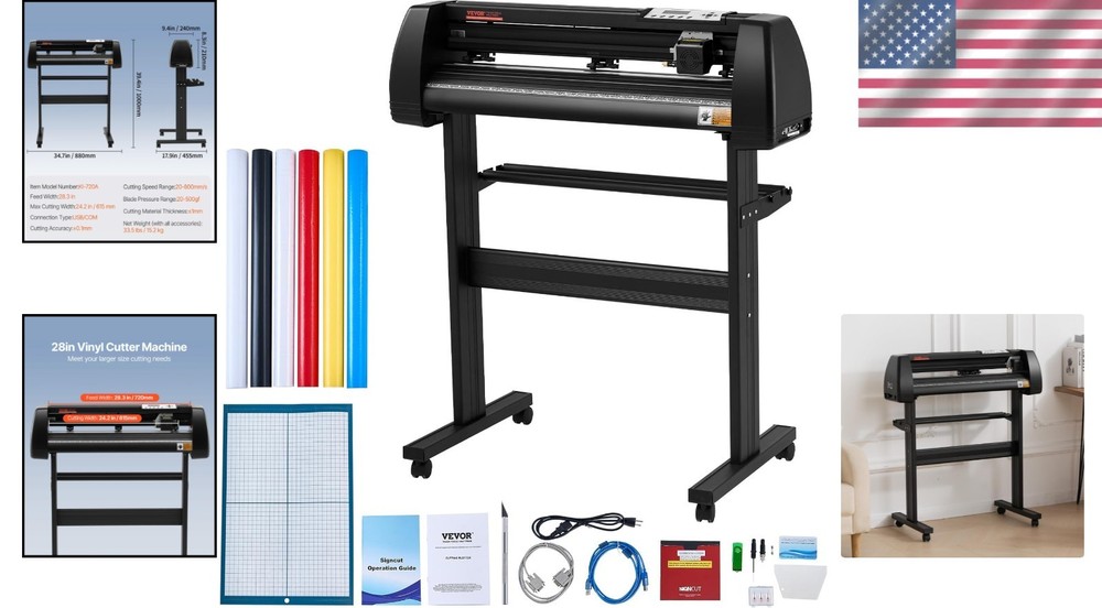High-Precision 28-Inch Vinyl Cutter with LCD Control for Easy Crafting Projects