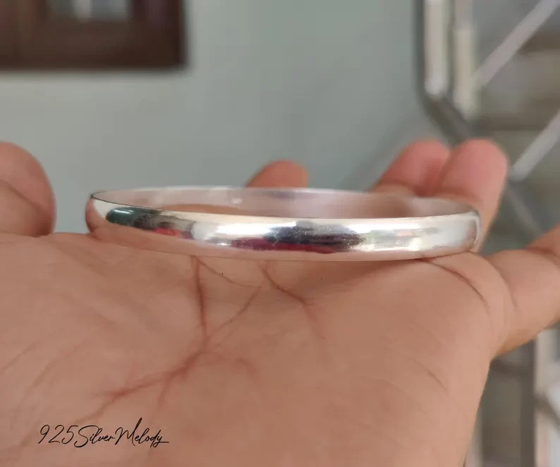 Solid Silver Bangle For Women | Stacking Bangle 925 Staring Silver Bangle Si65