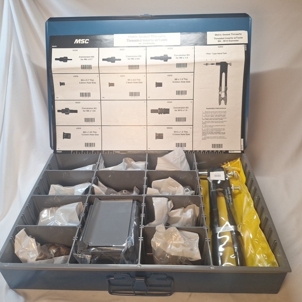 59172B-MSC, M4-M10 Metric Sealed Thinserts Threaded Inserts w/Tool 45045