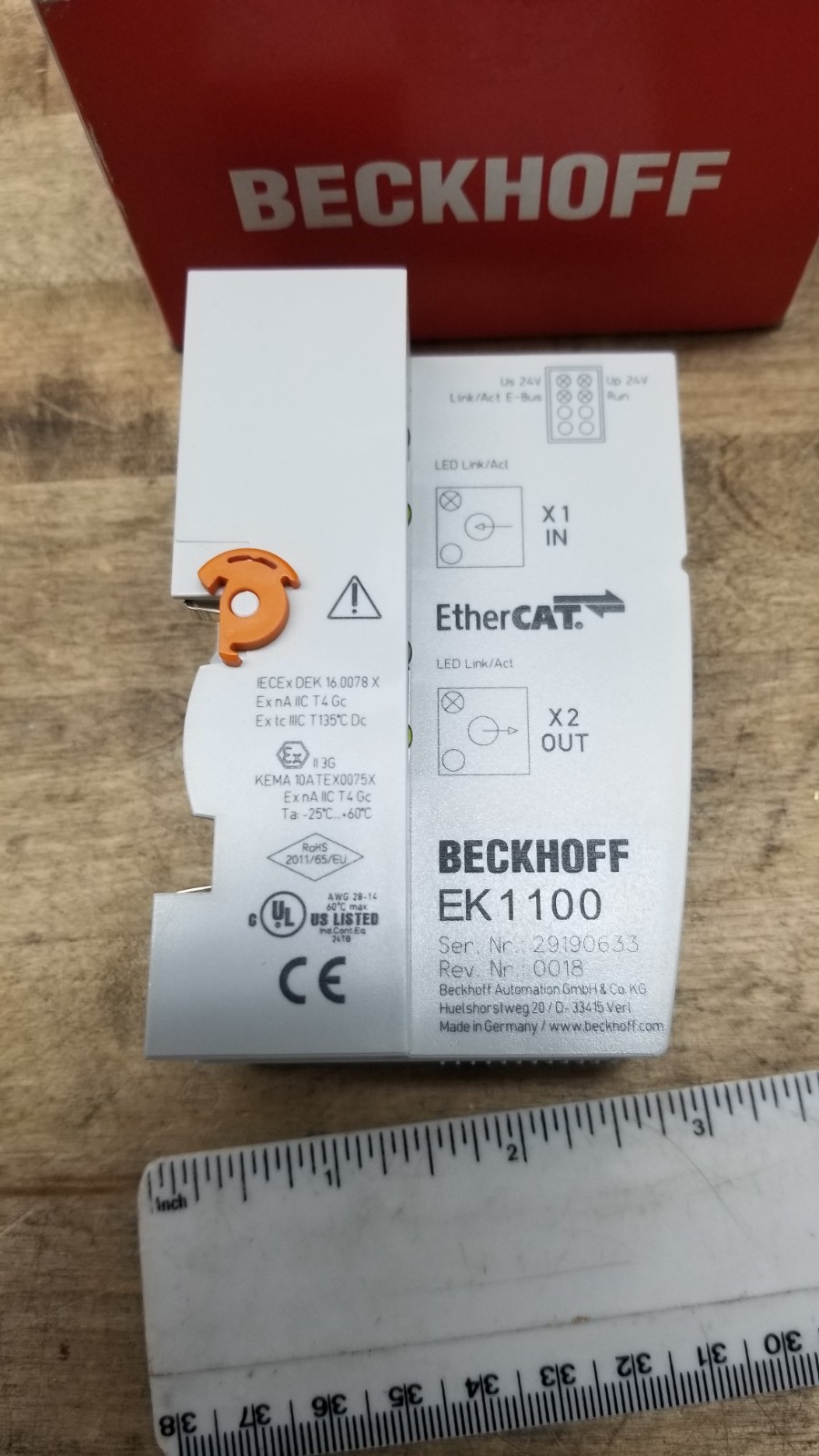 Beckhoff EK1100 EtherCat coupler Protocol terminals Ethernet 100BASE-TX to E-bus