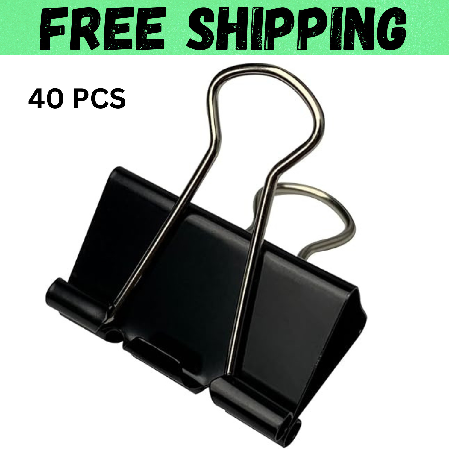 40Pcs Medium Binder Clips 1.25 Inch Black Paper Clamps Office School Supplies...
