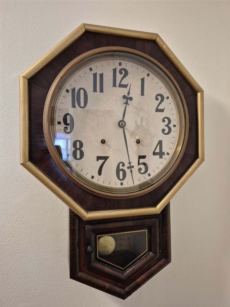 E. N. Welch Octagon Schoolhouse Clock – Working