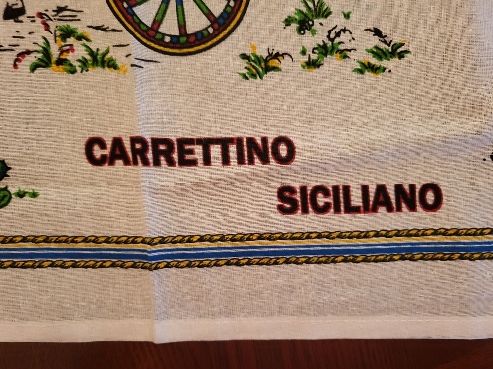 Sicilian Horsecart Linen Table Runner