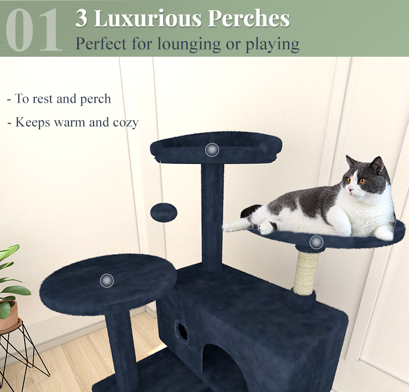 BestPet 54in Cat Tree Tower with Cat Scratching Posts Stand House Cat Condo