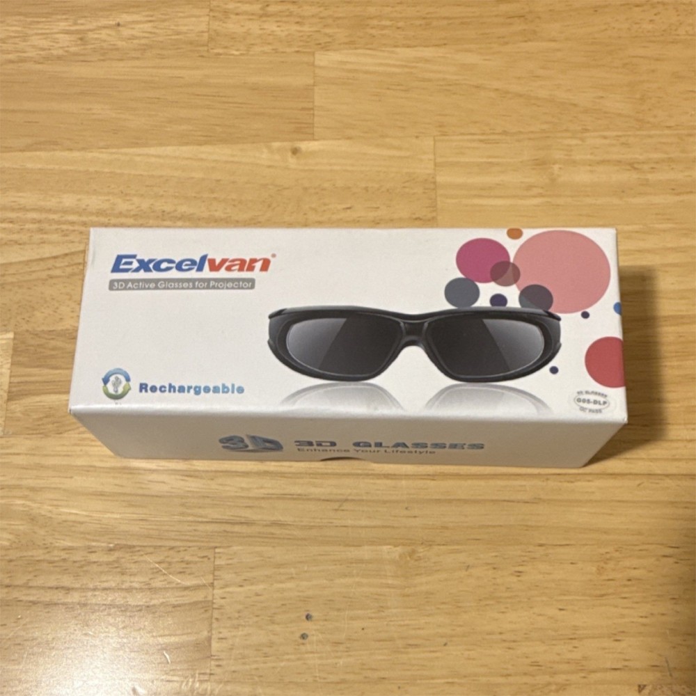Excelvan G5 Universal 3D Active Glasses for Projector Rechargeable Black