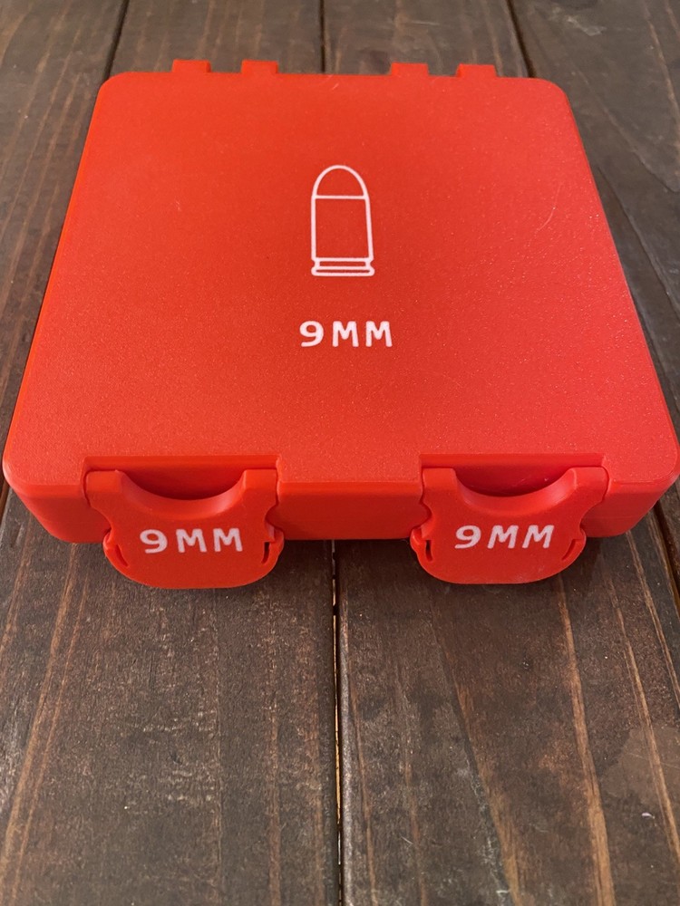 9mm ammo storage case, custom colors available, 50 or 100 round box.