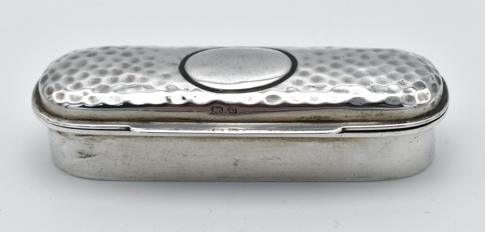 Antique Solid Silver Arts and Crafts Snuff Box Edwardian 1902