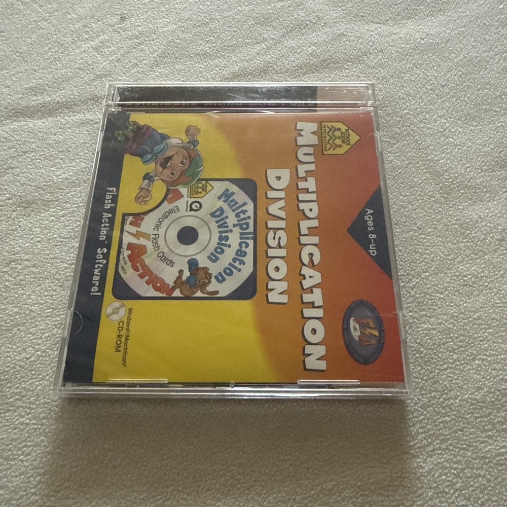 Software PC School Zone Flash Action Multiplication Division Age 8+ NEW Jewel
