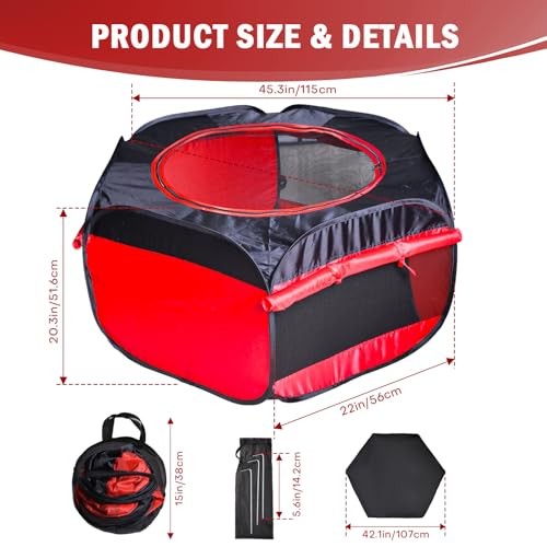 Chicken Brooder Box for Chick Starter Kit Chicken Brooder Tent,Red+Black