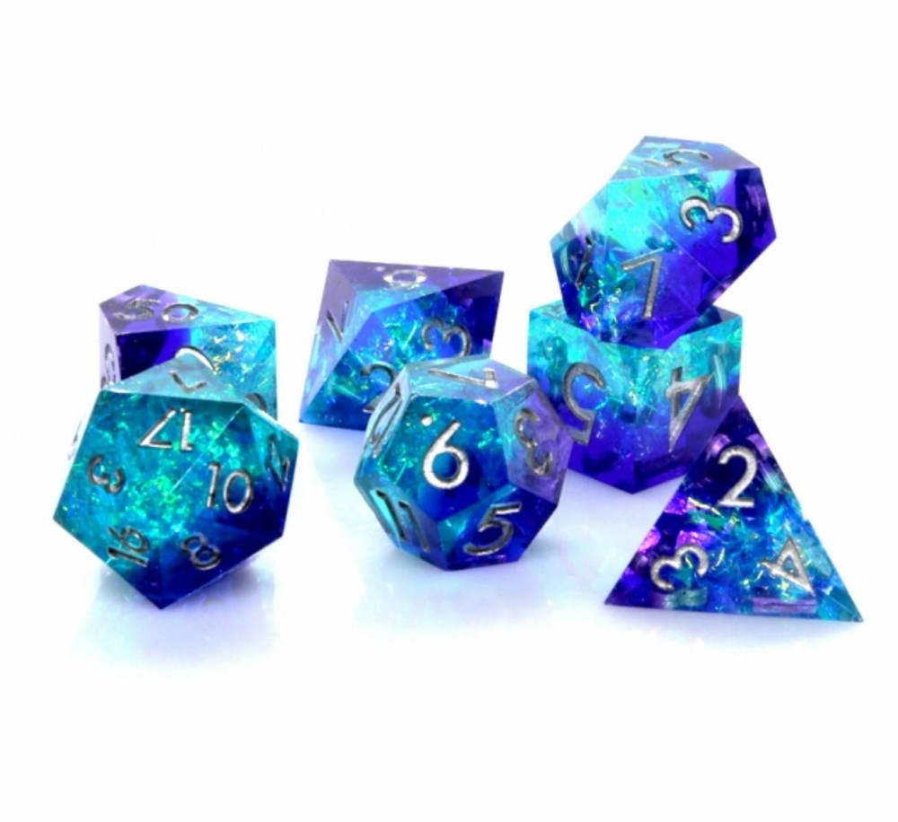Arcane Cosmos Sharp Edged 7 Dice Set Poly RPG DnD Dungeons Dragons AD&D d20