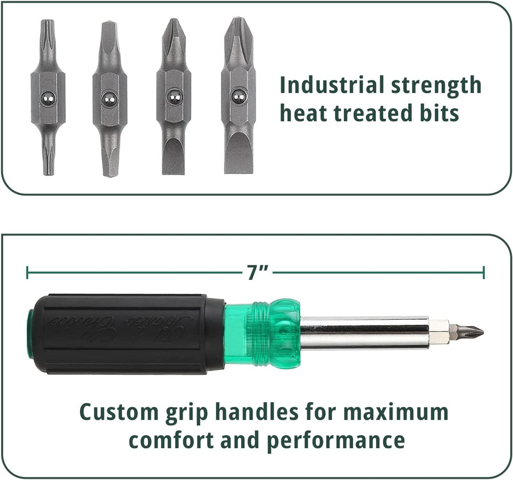 Bates- 11-in-1 Screwdriver/Nut Driver Multi-Bit Screwdriver Multi Screwdriver
