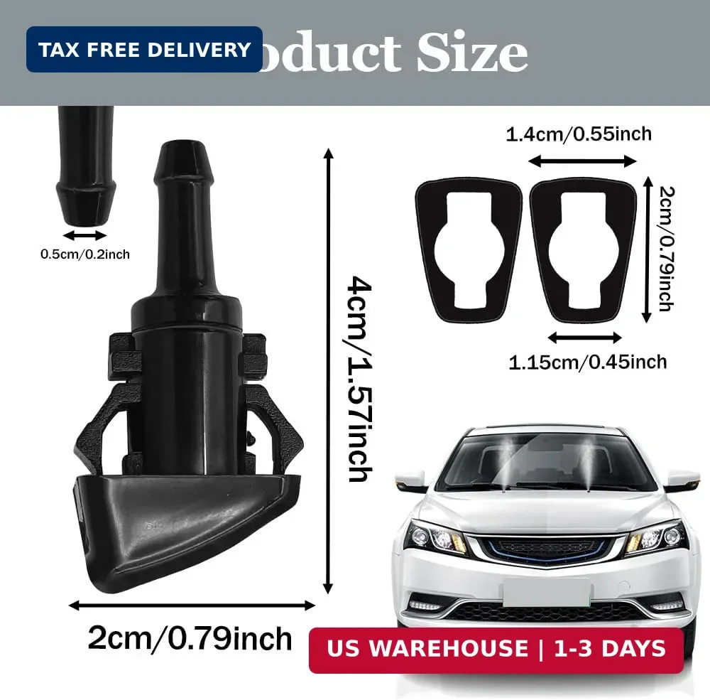 2PCS Front Windshield Washer Nozzles, Windshield Sprayer Nozzle, Wiper Washer Sp
