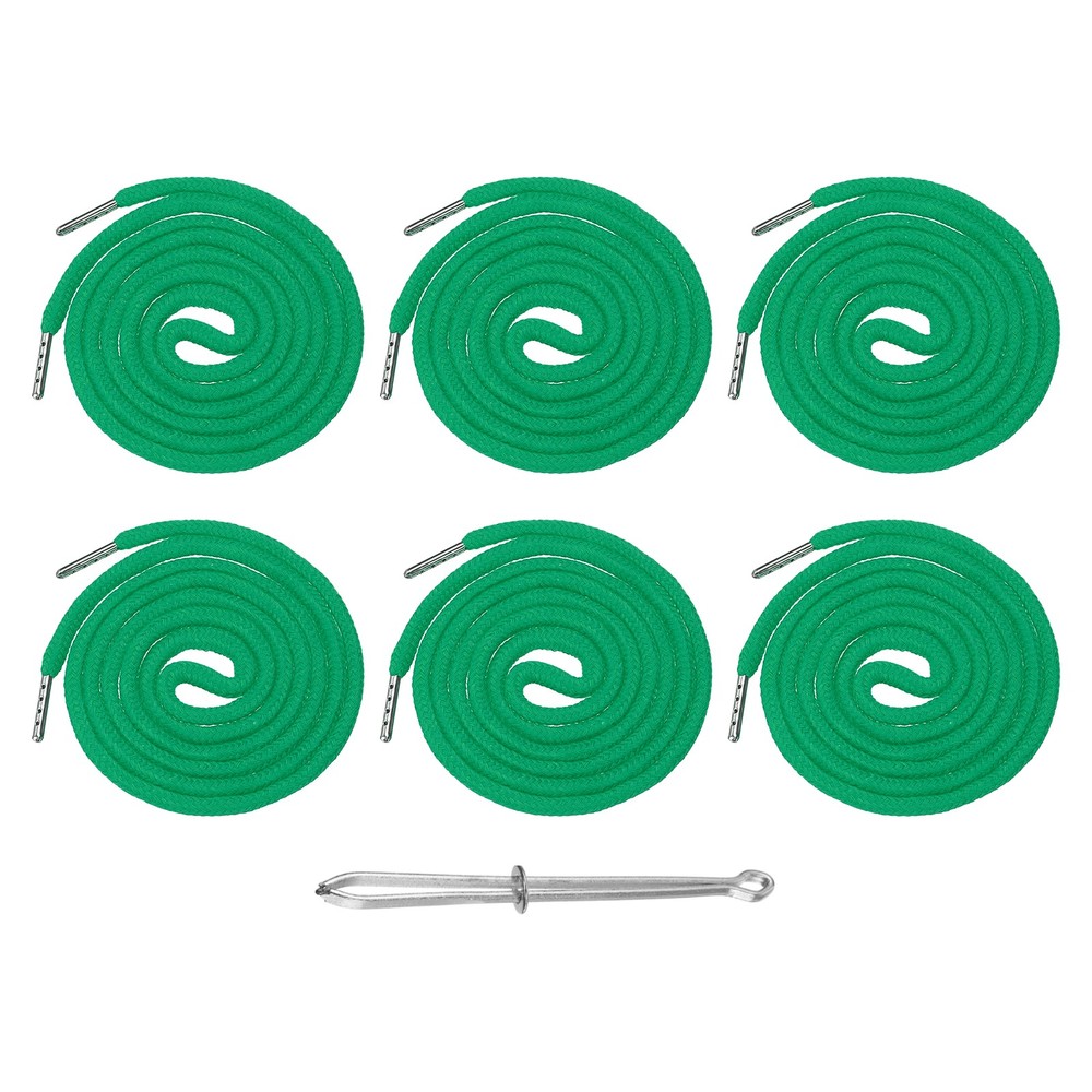 6 Pcs Hoodie Strings Drawstring Cords with Easy Threader (Grass Green)