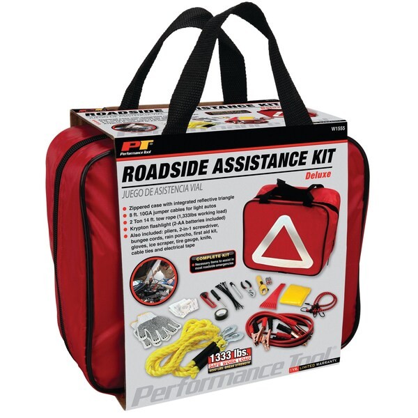 Performance Tool W1555 Emergency Roadside Kit, 10.4 In W
