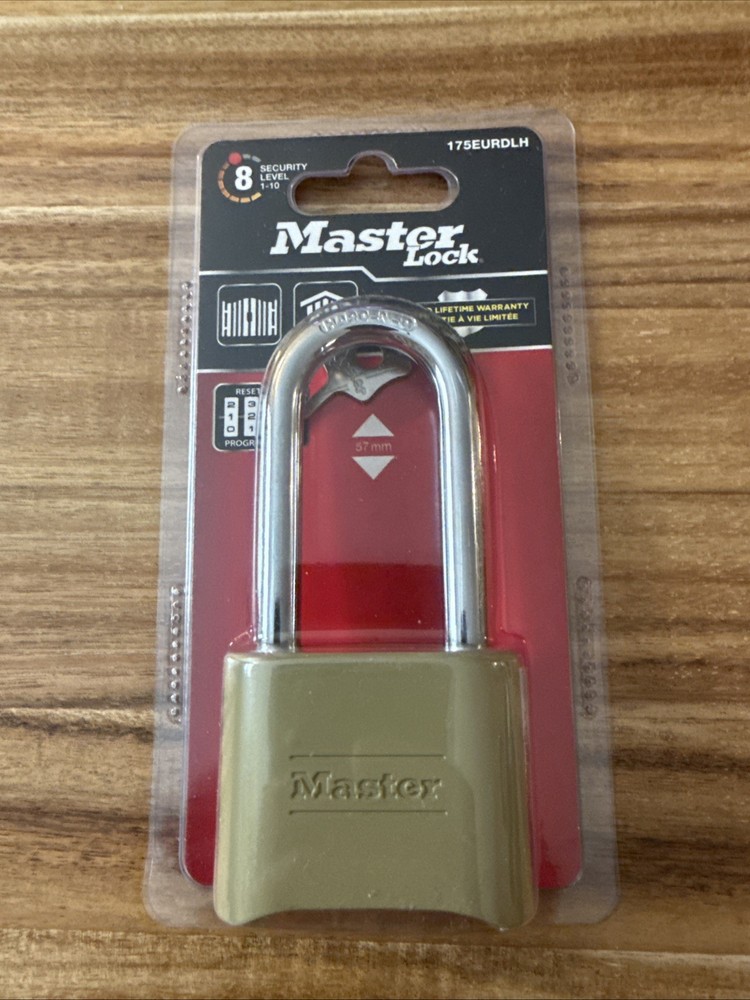 Master Lock 175EURDLH Certified Combination Padlock with Solid Zinc Body New