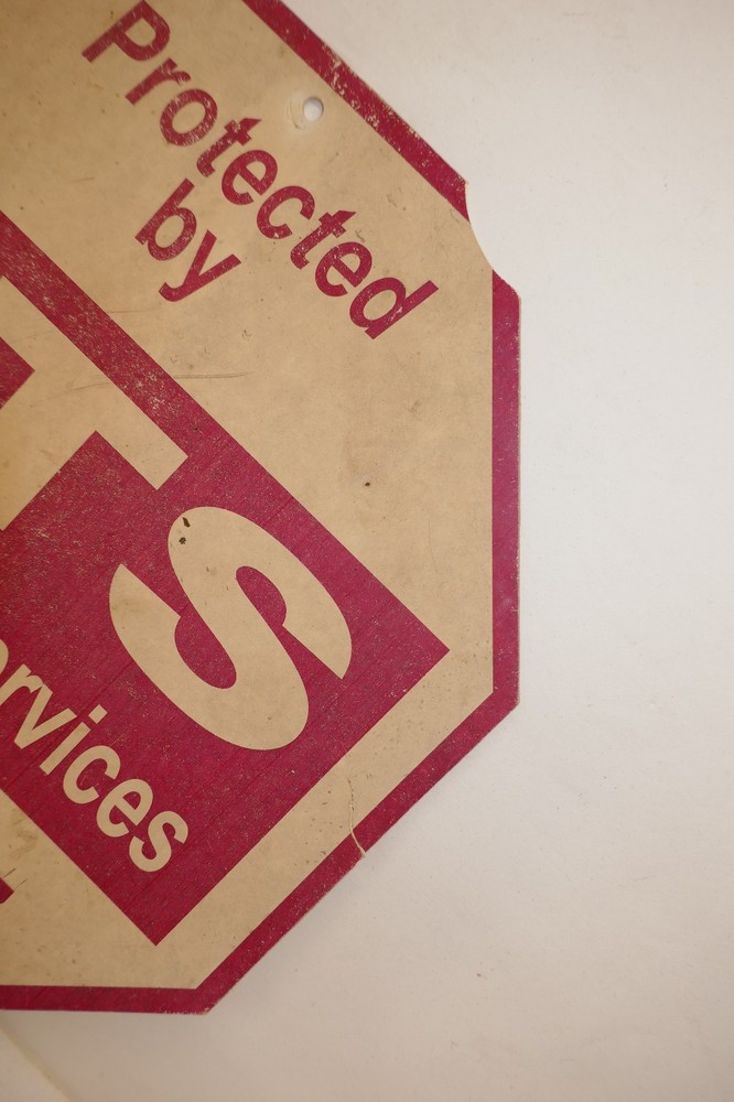 Vintage Plastic CTS Protective Services yard sign