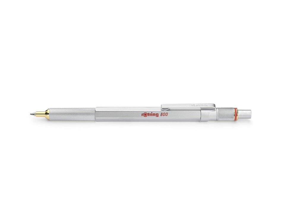 800 Retractable Ballpoint Pen, Medium Point, Silver