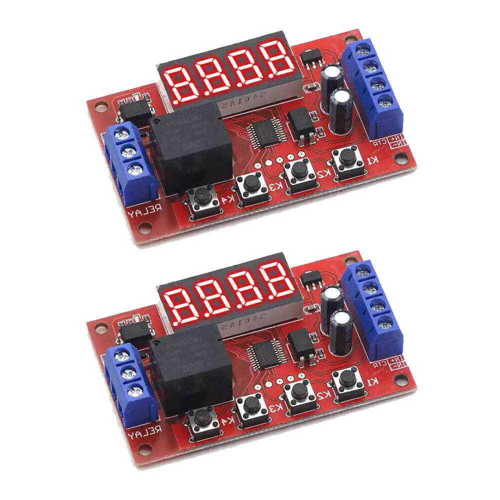 2PCS DC 12V 10A Adjustable Time Delay Relay Module LED Digital Timer Switch US