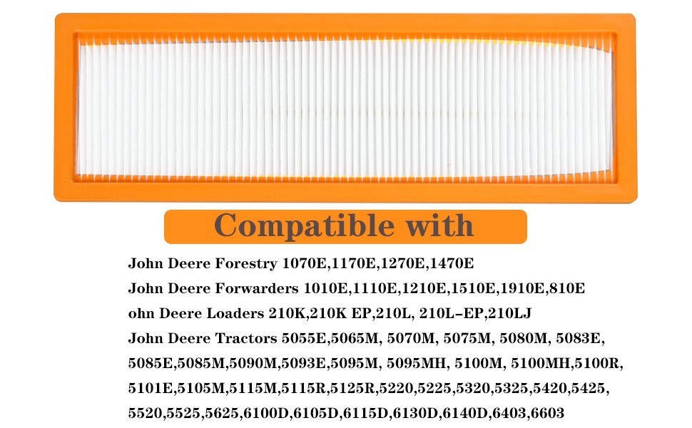2x RE198488 Cabin Air Filter Fits For JD Tractor 5525 5320 5325 5420 5425 5525