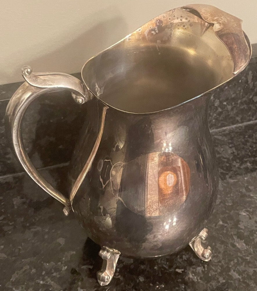 Vintage Eales 1779 Silverplate  8-1/2" Water Pitcher w/ Ice Guard